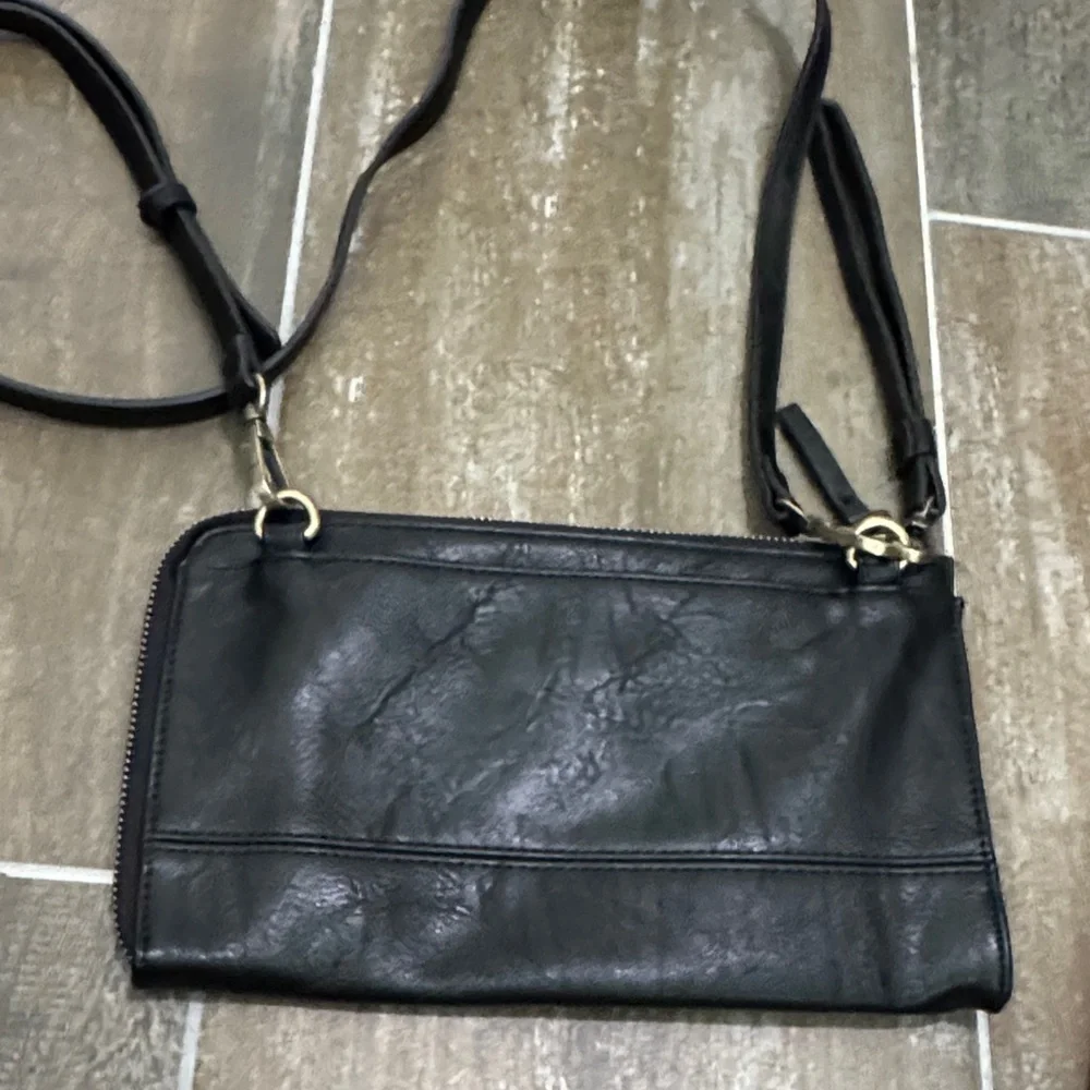 Joy Susan Black and Tan Spotted Clutch